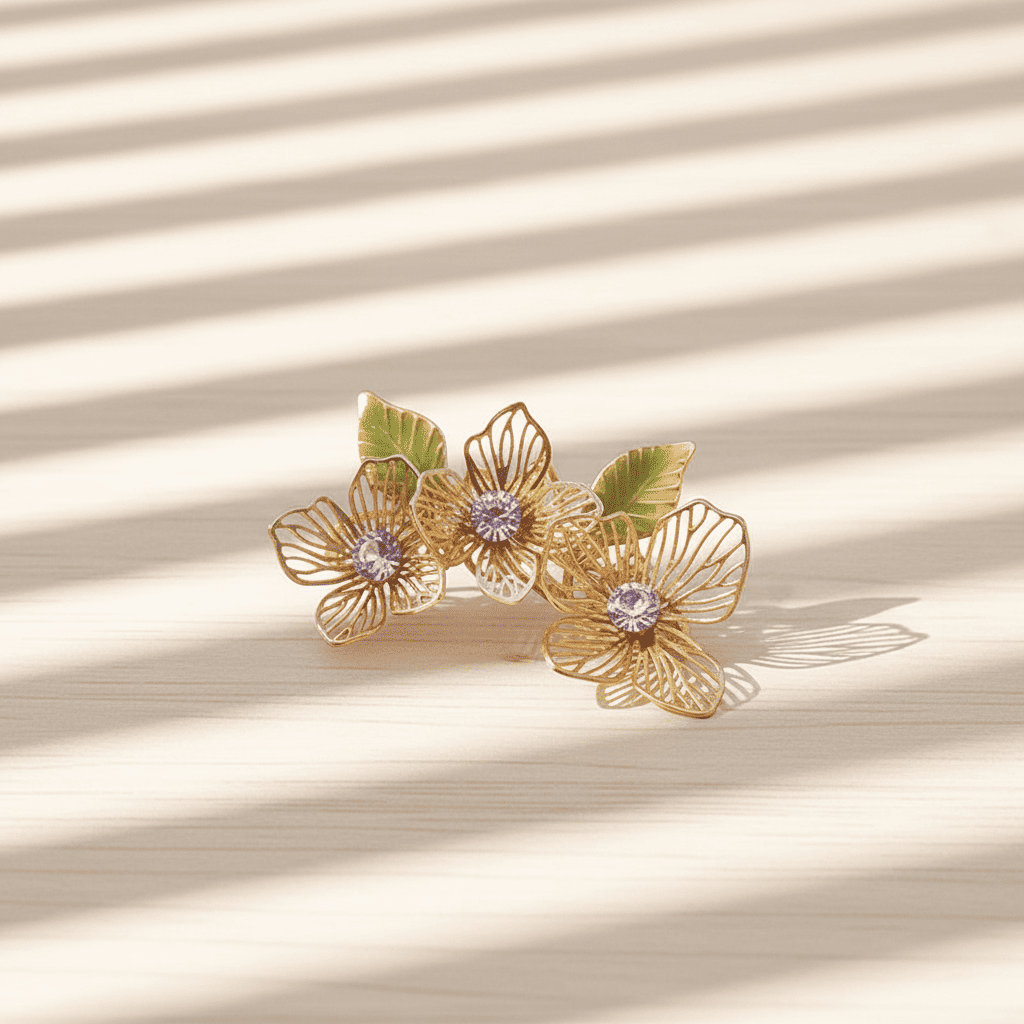 WBJW-B-S-00316 エッチングパーツアナベルのイヤーアクセサリー3種		