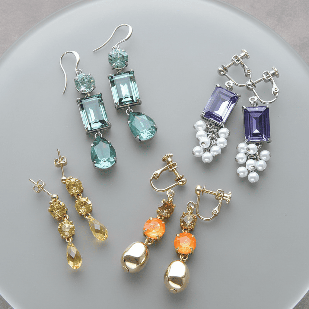 <strong>WBJW-B-S-00328 クリスタルのゴージャスイヤーアクセ</strong>